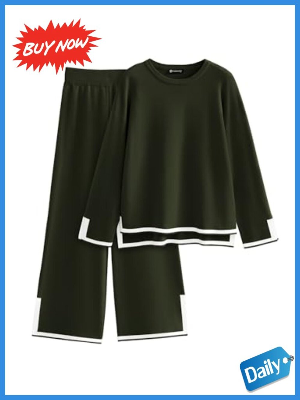 Women's 2 Piece Cable Knit Sweater Set Wide Leg Pants Pullover